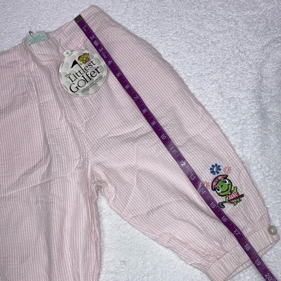NWT the littlest golfer pink white striped seersucker knickers 4t - Picture 4 of 10
